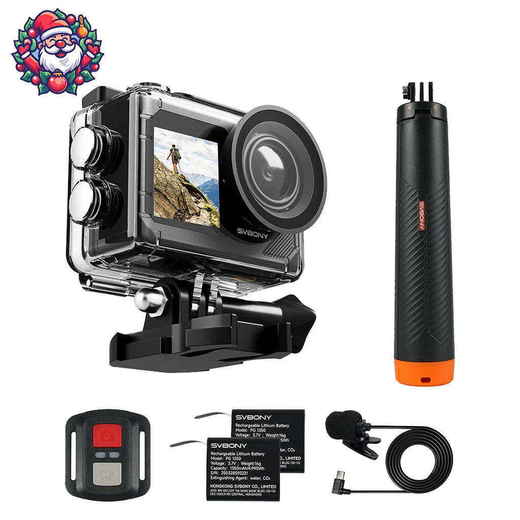 lack Friday SVBONY SVGo Action Camera 4K Waterproof for Diving Cycling Surfing